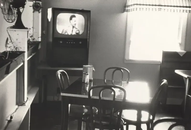 “Restaurant—U.S. 1 leaving Columbia, South Carolina” by Robert Frank, Album: Robert Frank and «The Americans»