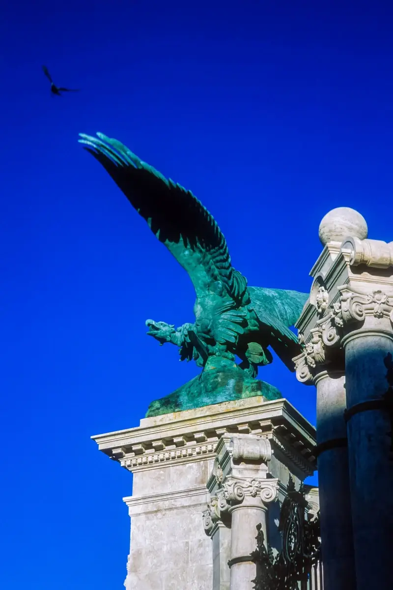 Budapest, Hungary — Statue of the Turul Bird — photo captured with LS-5000