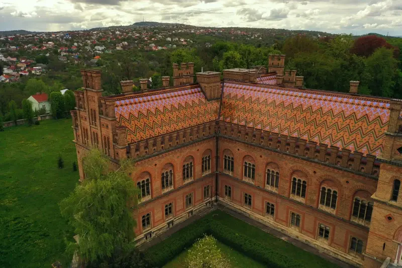 Chernivtsi, Chernivtsi Oblast, Ukraine — Chernivtsi University - a masterpiece of Habsburg architecture — photo captured with DJI Mavic 2 Pro, Hasselblad L1D-20c 28.0 mm f/2.8