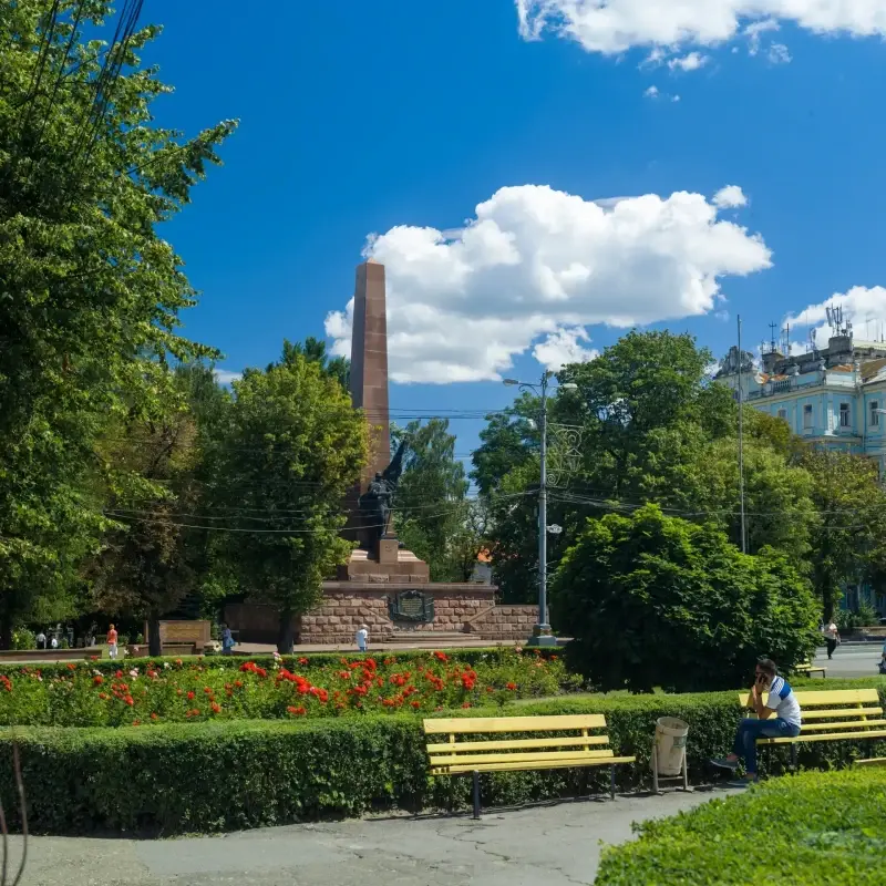 Chernivtsi, Chernivtsi Oblast, Ukraine — This monument was destroyed after the Russian invasion — photo captured with ProBack645