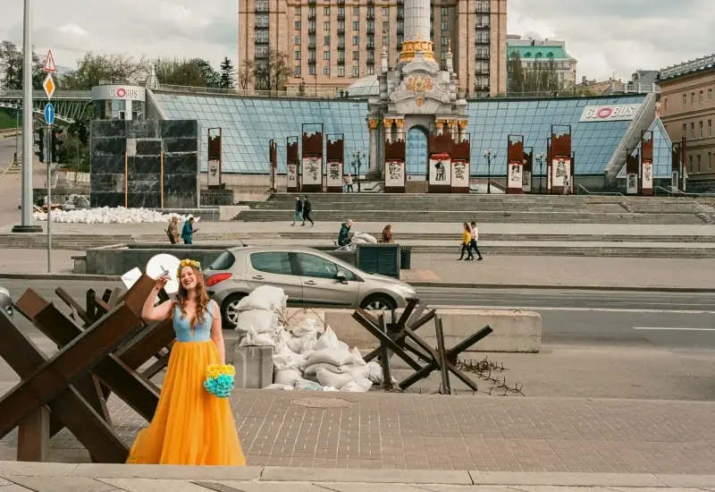 Kyiv City, Ukraine — Khreshchatyk street war photo